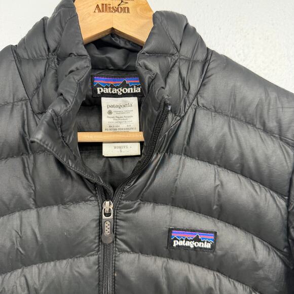 Patagonia Women's Down Sweater Puffer Jacket Black Coat SZ SMALL Winter EUC - Picture 5 of 9